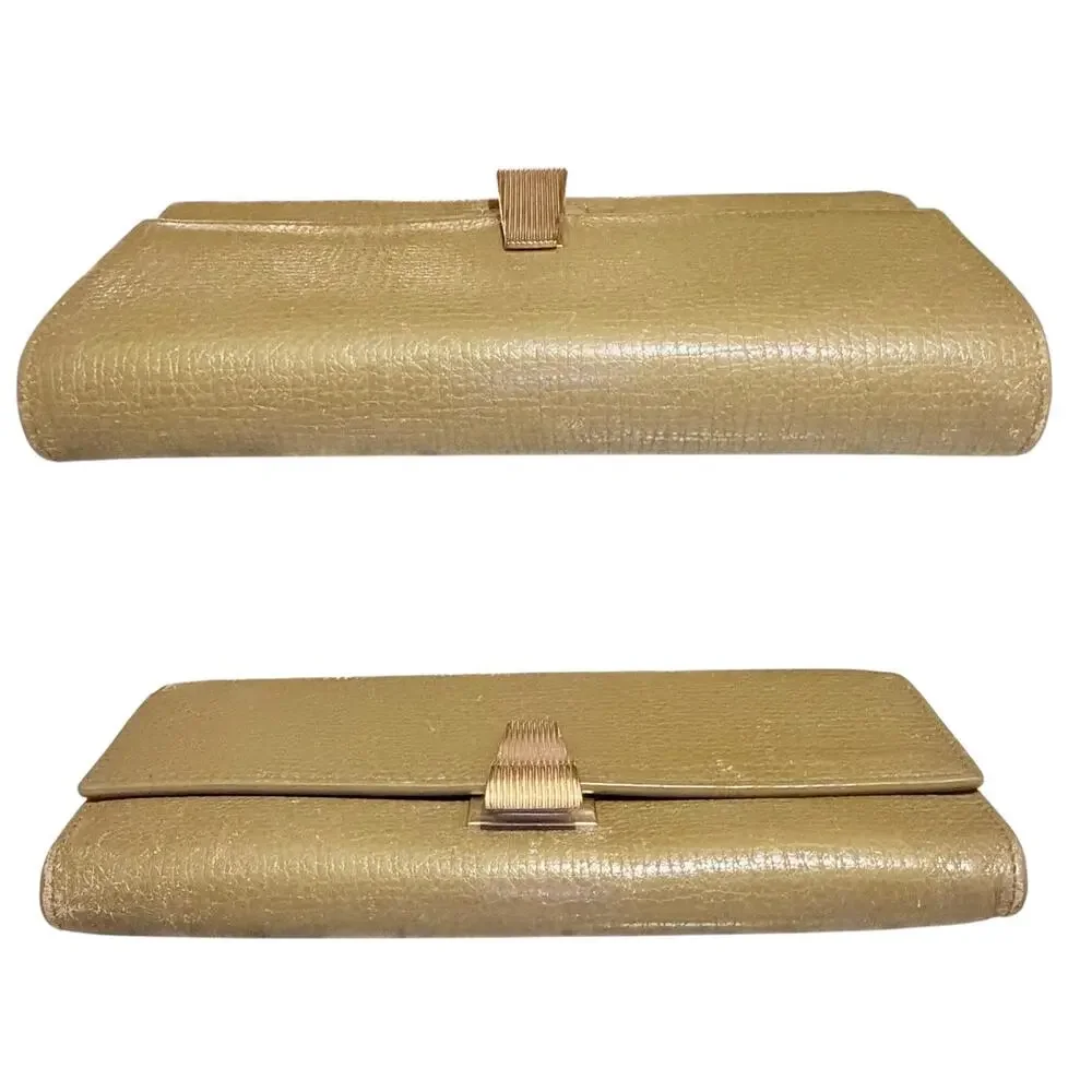 Bottega Veneta Palmellato Leather Continental Wallet Olive Brown w Box & Dustbag